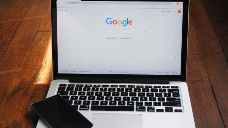 Laptop open to Google search, illustrating how long SEO takes to show results
